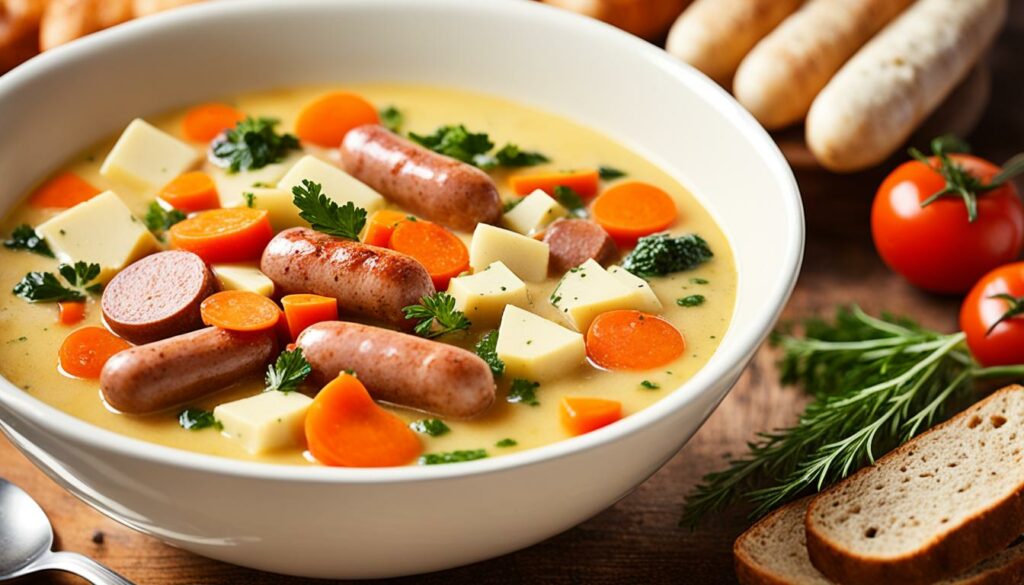 Suppe und Würstchen Suppe und Würstchen